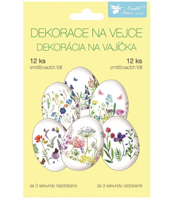 Fólie na vajíčka 12ks Jemné květiny