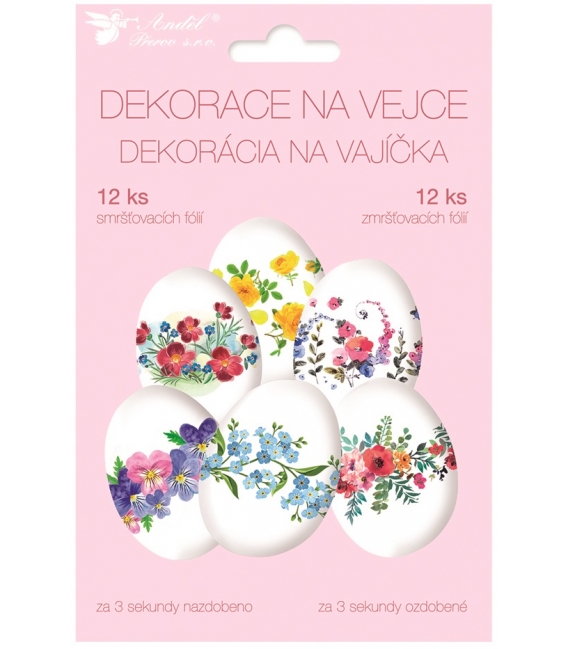 Fólie na vajíčka 12ks Květiny