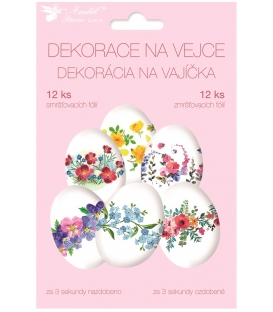 Fólie na vajíčka 12ks Květiny