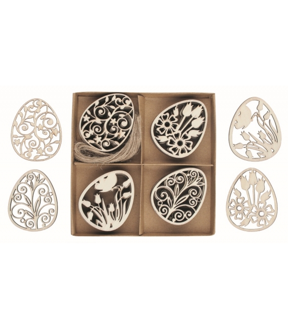 Vajíčko vyřezávané dřevěné sada 16ks