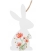 Zajíc 12cm s květinovým vzorem na zavěšení