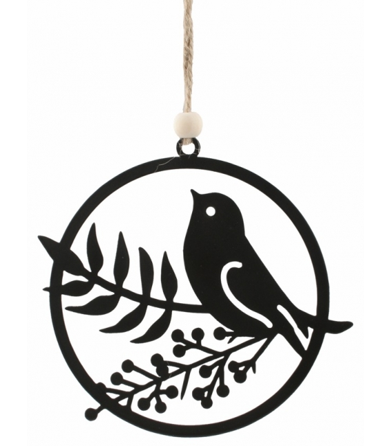 Pták v kruhu z kovu  na zavěšení