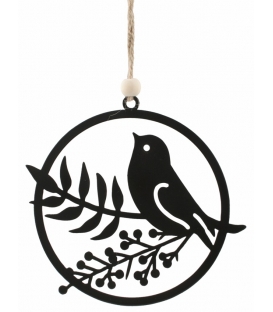 Pták v kruhu z kovu  na zavěšení