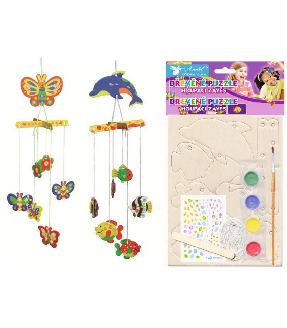 Puzzle dřevěné mix 20x15cm houpací
