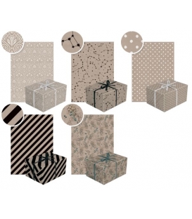 Papír balící dárkový 0,7x2m celorok PAW kraft neutral