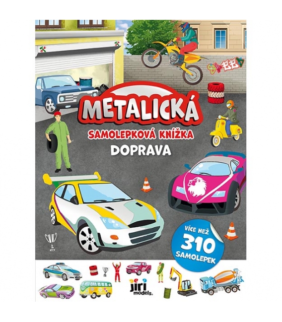 Knížka samolepková metalická Doprava