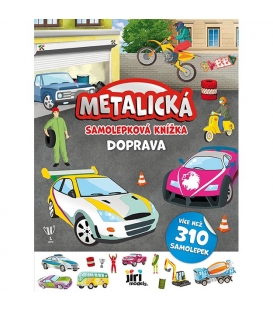 Knížka samolepková metalická Doprava