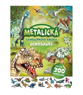 Knížka samolepková metalická Dinosauři