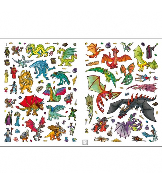 Knížka samolepková metalická Draci