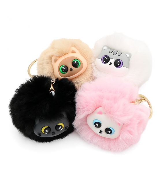 Klíčenka plyšová PomPom Kočka