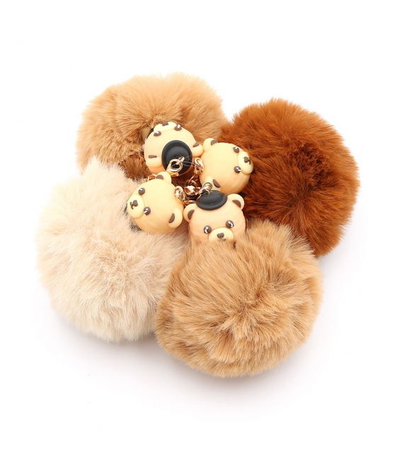 Klíčenka plyšová PomPom Medvěd