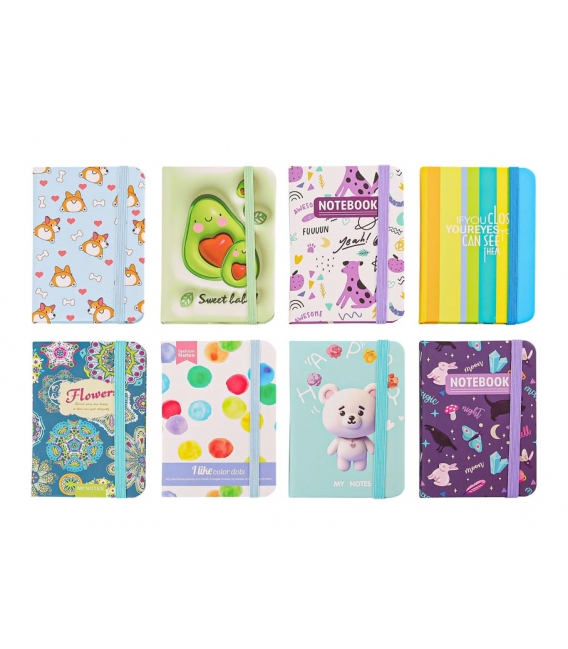 Kniha záznamní s gumou A7 linka mix 2