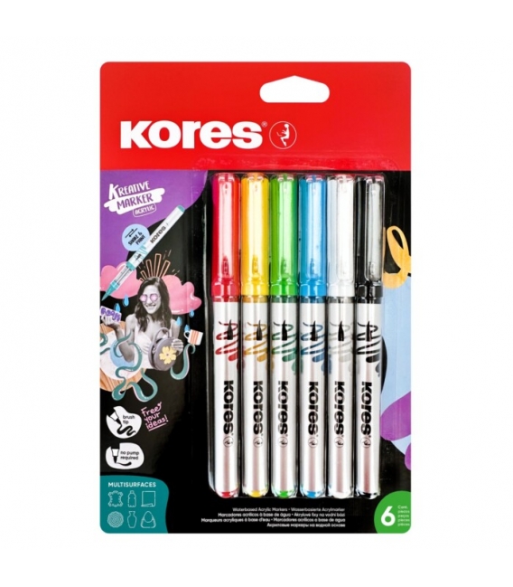 Fix akrylový tekutý Kores Selection sada 6 barev