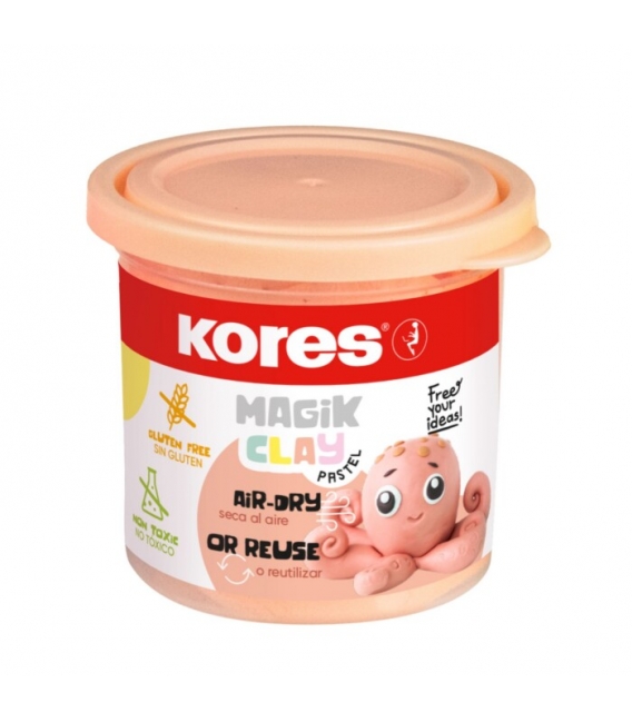 Hmota modelovací Kores MAGIC CLAY PASTEL lososová