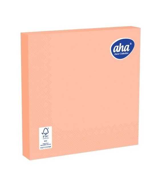 Ubrousky barevné 33x33/20ks 3vrstvé, lososová-apricot