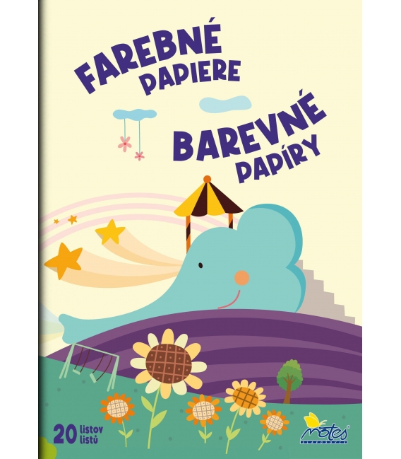 Papíry barevné nelepící 20l