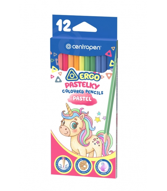 Pastelky Centropen 12 barev 9524/12 pastelové trojhranné