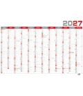 Nástěnný roční kalendář B1 červený 2027