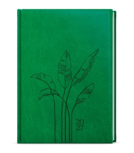 Záznamník týdenní Oskar vivella A5 jasně zelený s ražbou Listy 2027