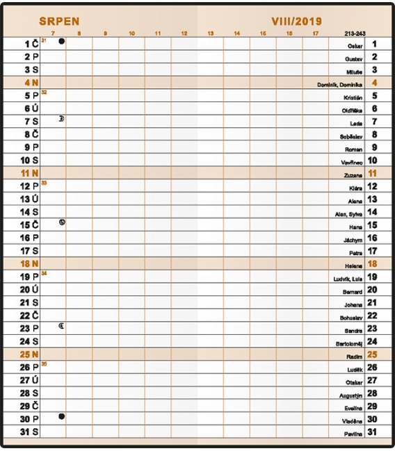Záznamník měsíční Božka PVC černý 2027