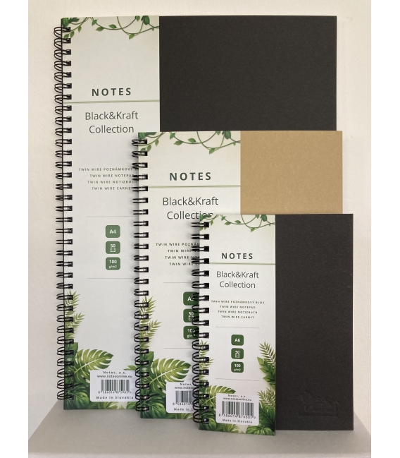 Blok A5 spirála Black & Kraft