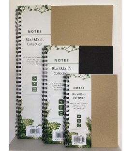 Blok A6 spirála Black & Kraft