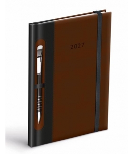 Záznamník týdenní T805 PU hnědý/černý 2027